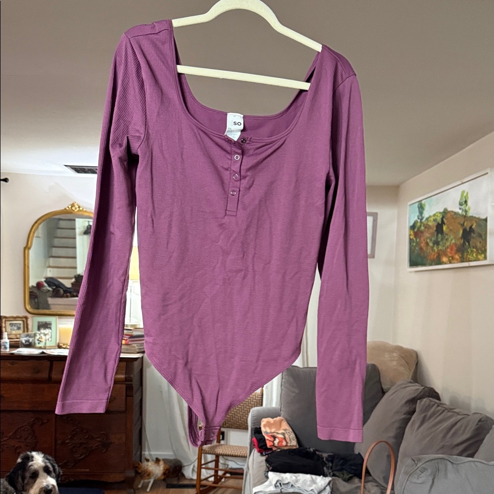 SO Women's Mauve Long Sleeve Bodysuit